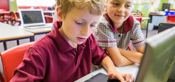 Kids on computer
